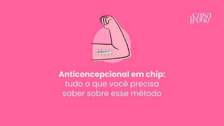 Ilustração representando um anticoncepcional em chip inserido no braço com um contorno pontilhado