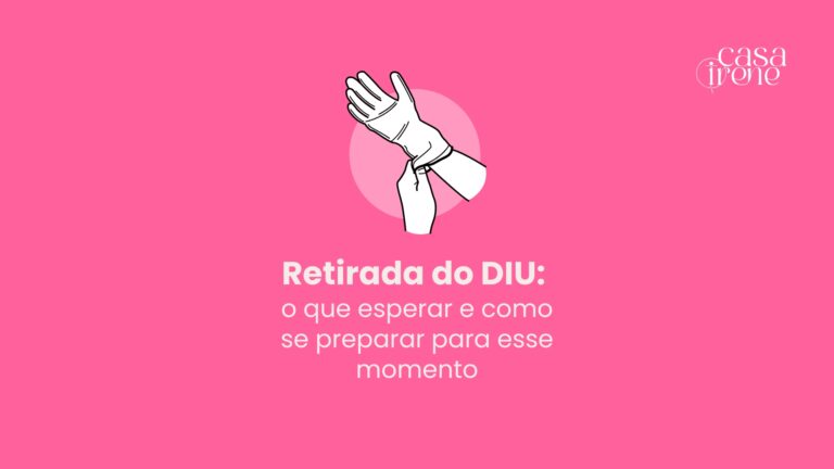 A imagem mostra uma ilustração de mãos de um ginecologista colocando as luvas para retirar o DIU de uma paciente